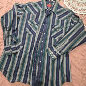Ely Plains Western Pearl Button Shirt XL